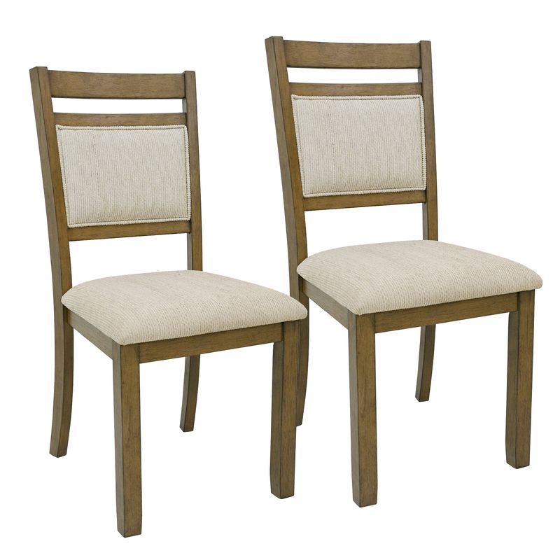 Cyrus Dining Chair - Beige And Walnut (Set of 2)