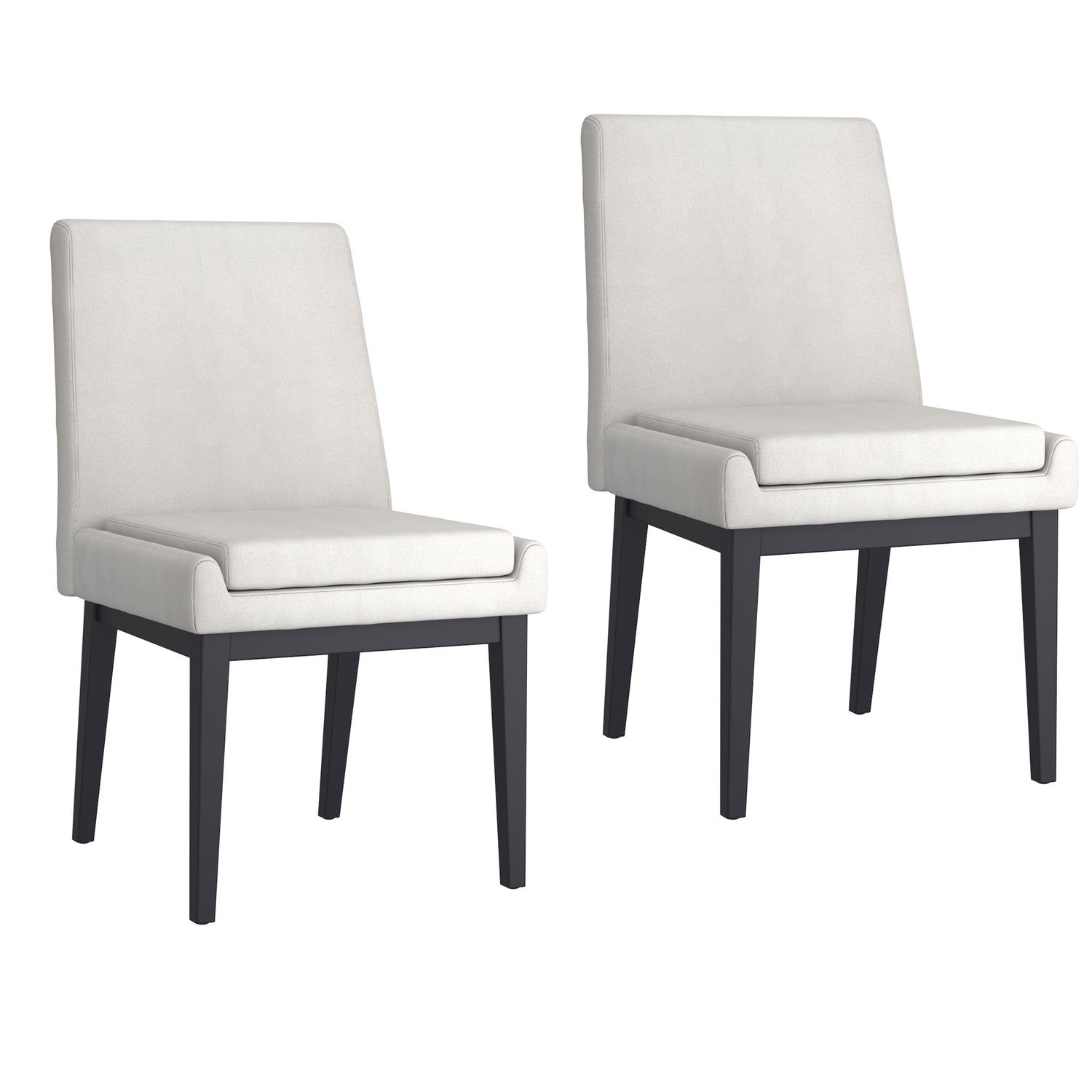 Cruz Dining Chair - Beige Fabric and Black (Set of 2)