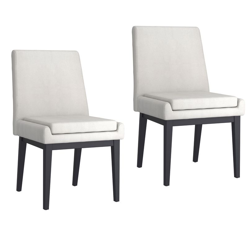 Cruz Dining Chair - Beige Fabric and Black (Set of 2)