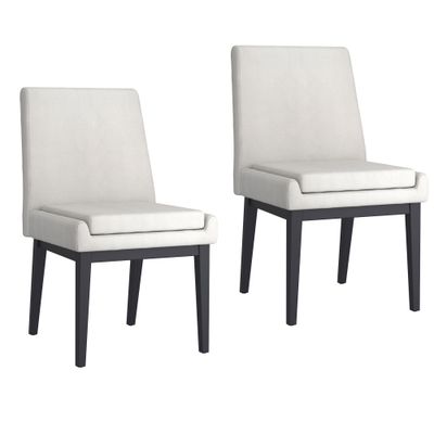 Cruz Dining Chair - Beige Fabric and Black (Set of 2)