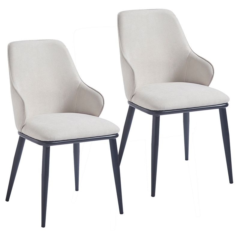 Kane Dining Chair - Beige Fabric (set of 2)
