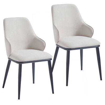 Kane Dining Chair - Beige Fabric (set of 2)
