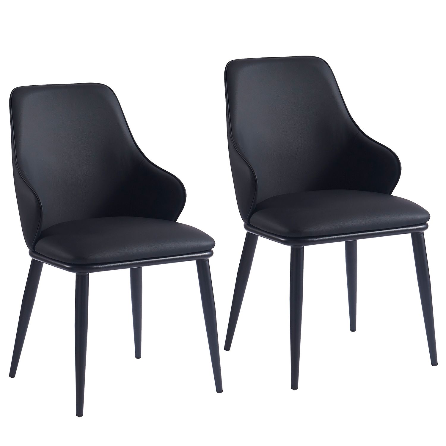 Kane Dining Chair - Black Faux Leather (set of 2)