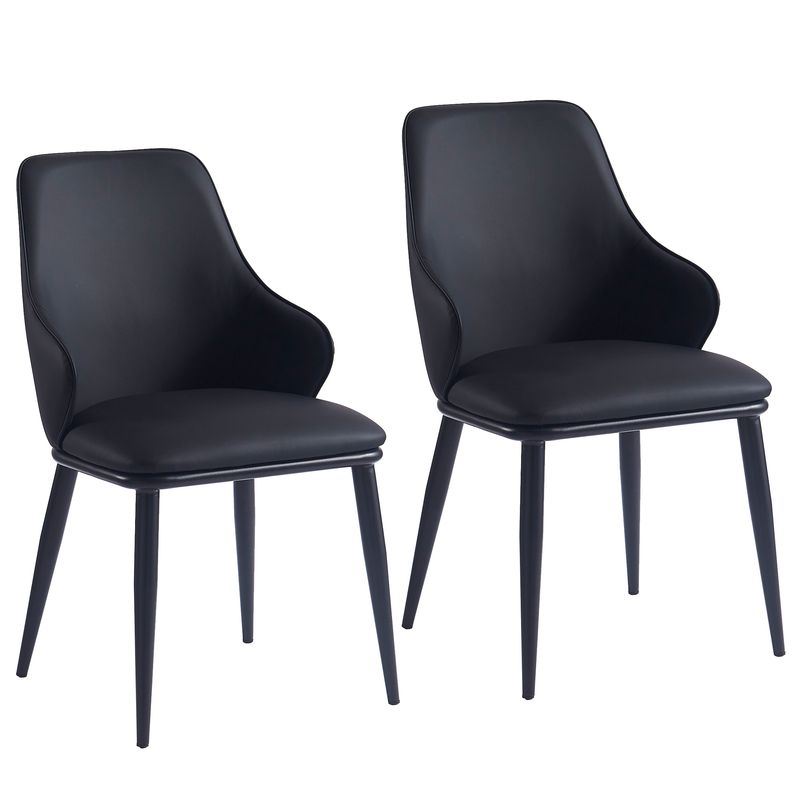 Kane Dining Chair - Black Faux Leather (set of 2)