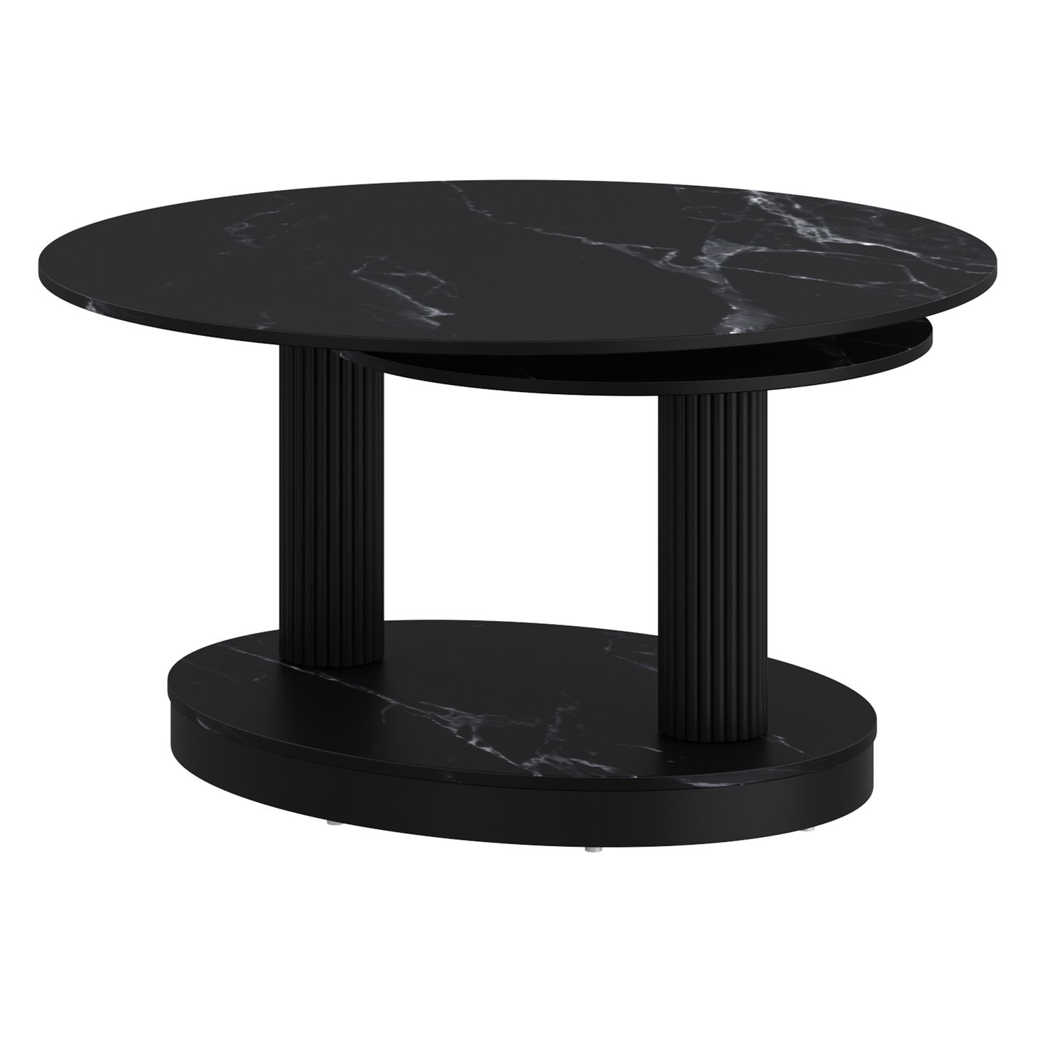Elara Stone Coffee Table in Black