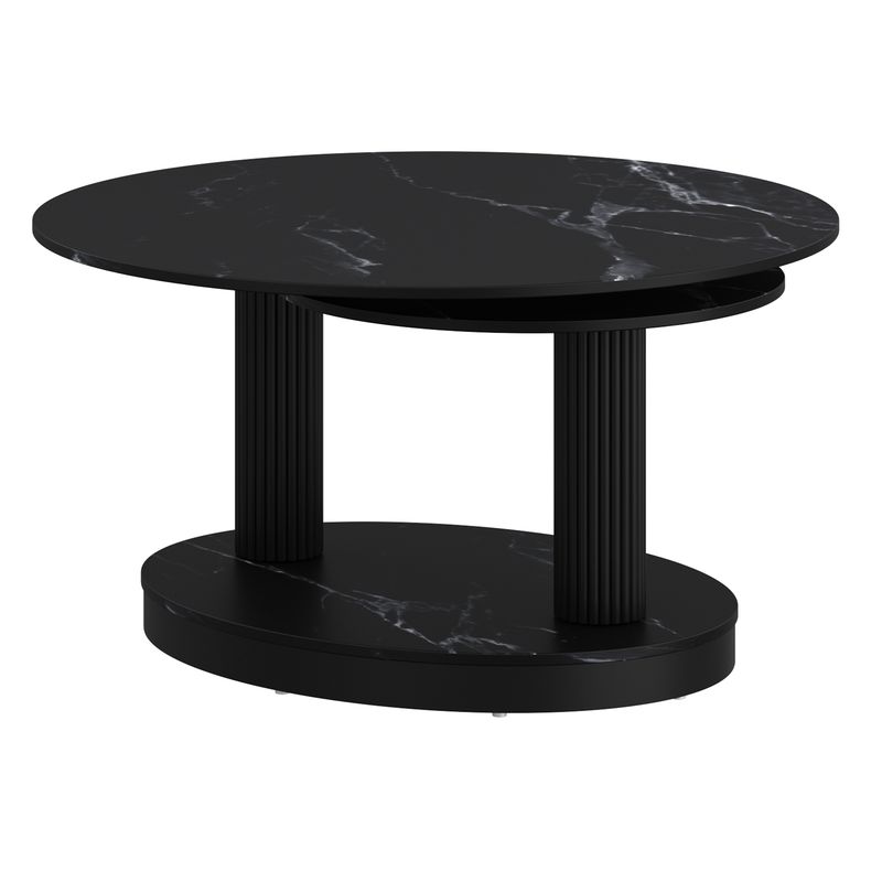 Elara Stone Coffee Table in Black
