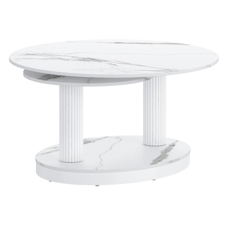 Elara Stone Coffee Table in White