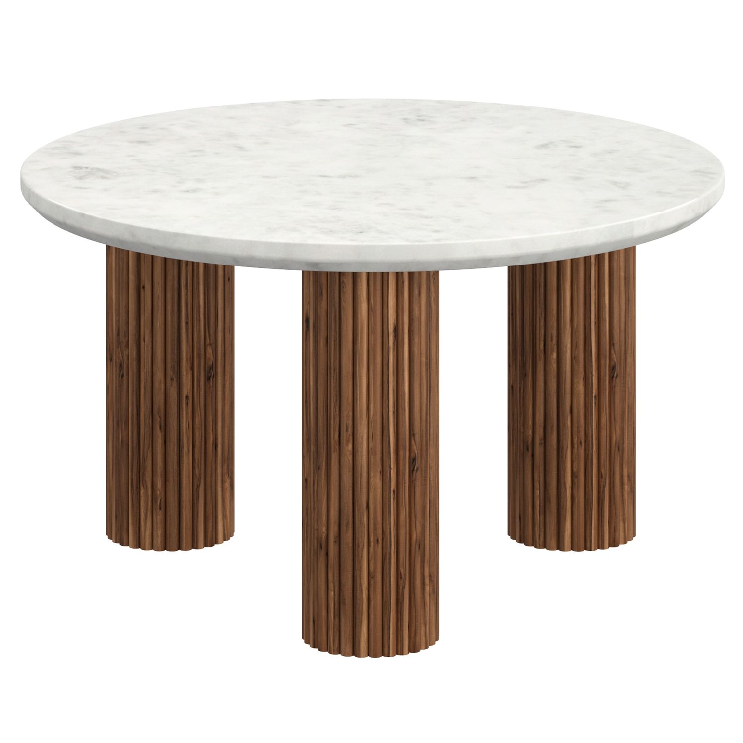 Jilsa Marble Coffee Table in Walnut &amp; White