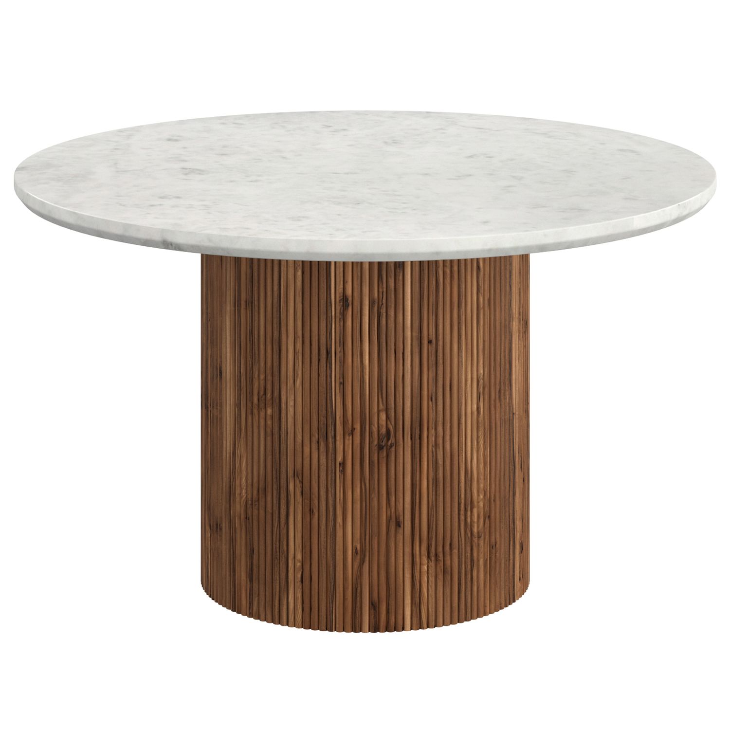 Jilsa Marble Round Dining Table 51&quot; - Walnut &amp; White
