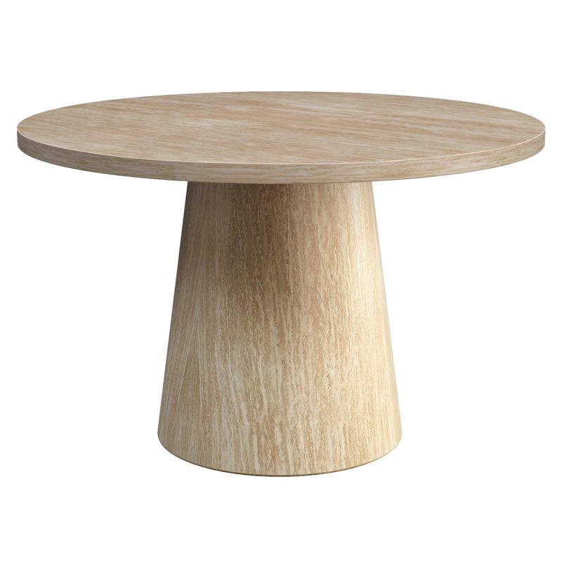 Godiva Round Pedestal Table 48&quot; - Ivory Stone