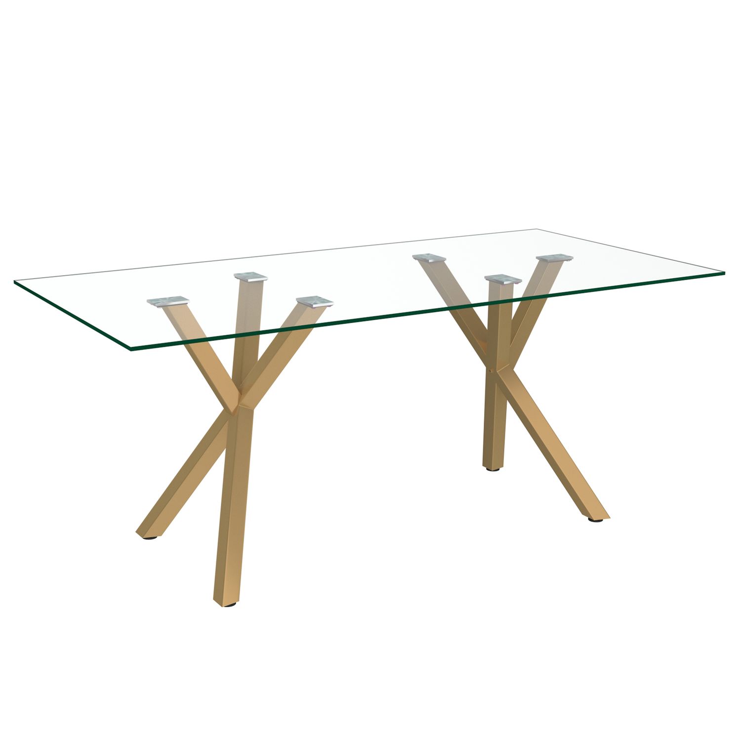 Stark Rectangular Dining Table 71&quot; - Aged Gold