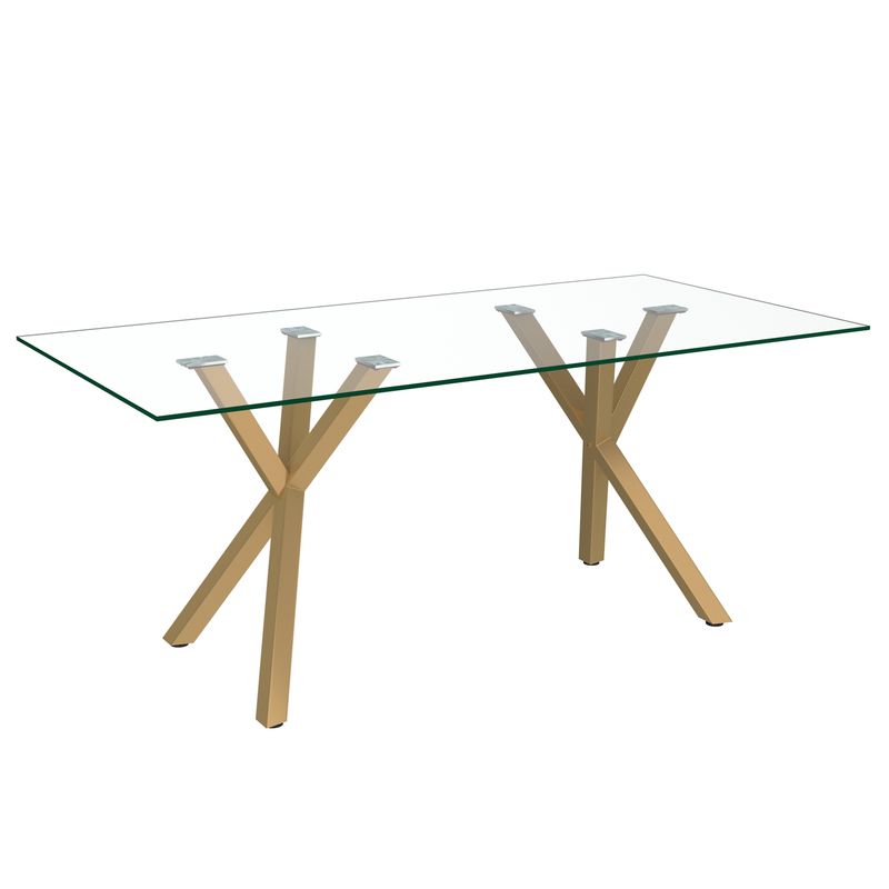 Stark Rectangular Dining Table 71&quot; - Aged Gold