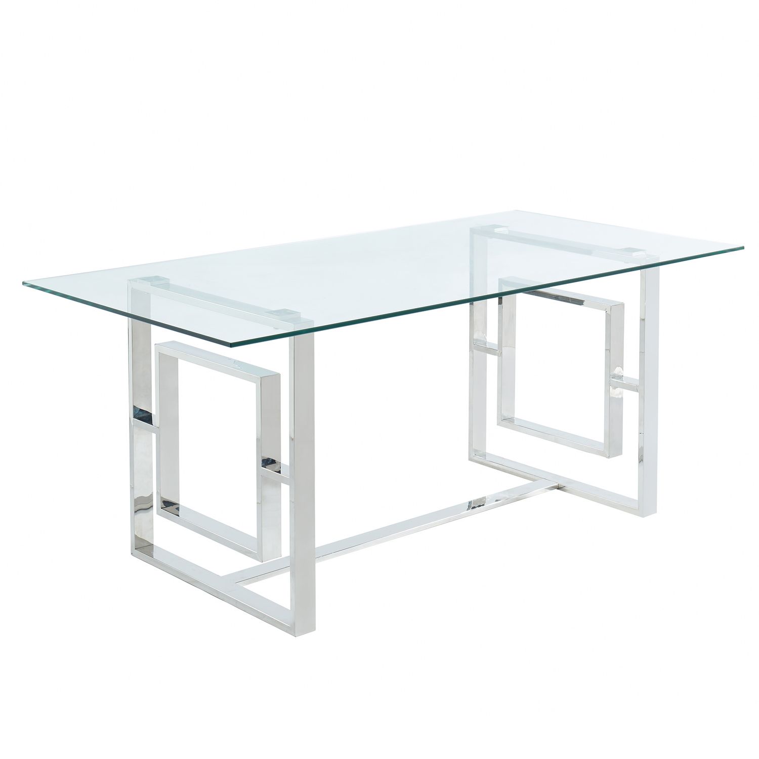 Eros Rectangular Dining Table 71&quot; - Silver
