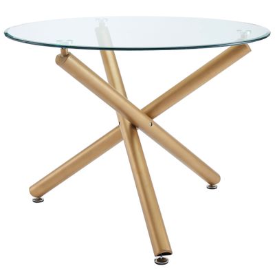 Carmilla Round Dining Table 40&quot; - Aged Gold