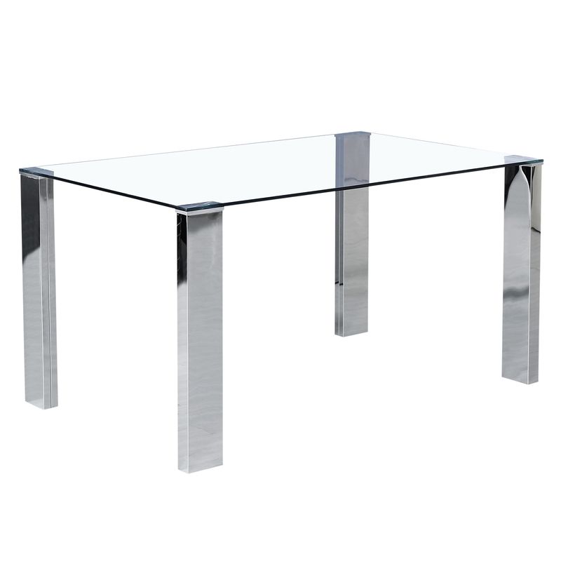 Frankfurt Rectangular Dining Table 56&quot; - Stainless Steel