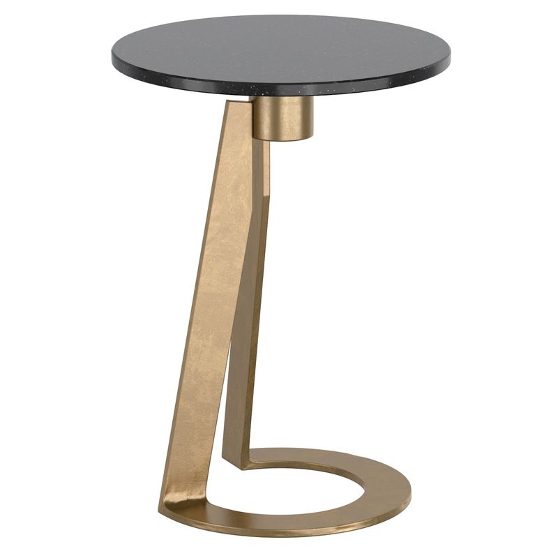 Devas Accent Table - Black Marble