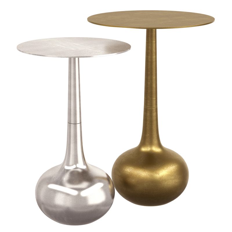 Sylas 2pc Accent Table Set - Antique Gold and Silver