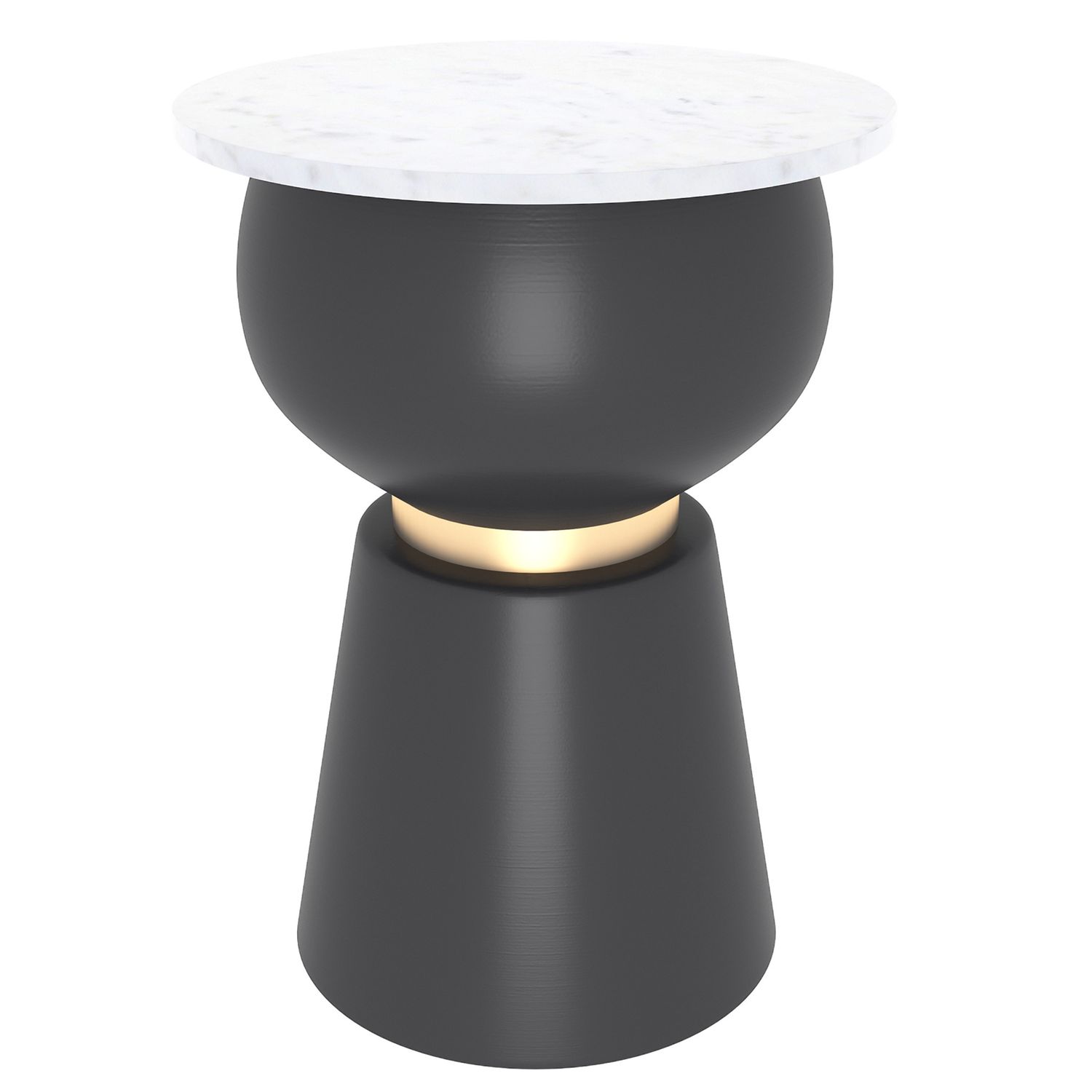 Alora Accent Table - Black and White and Brushed Gold