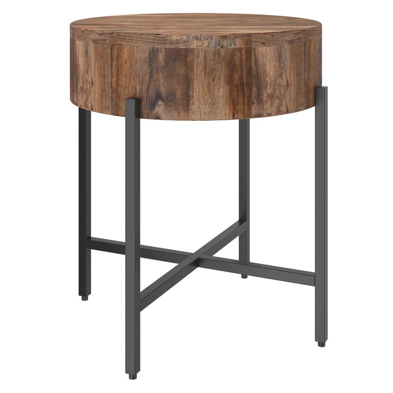 Blox Round Accent Table - Natural