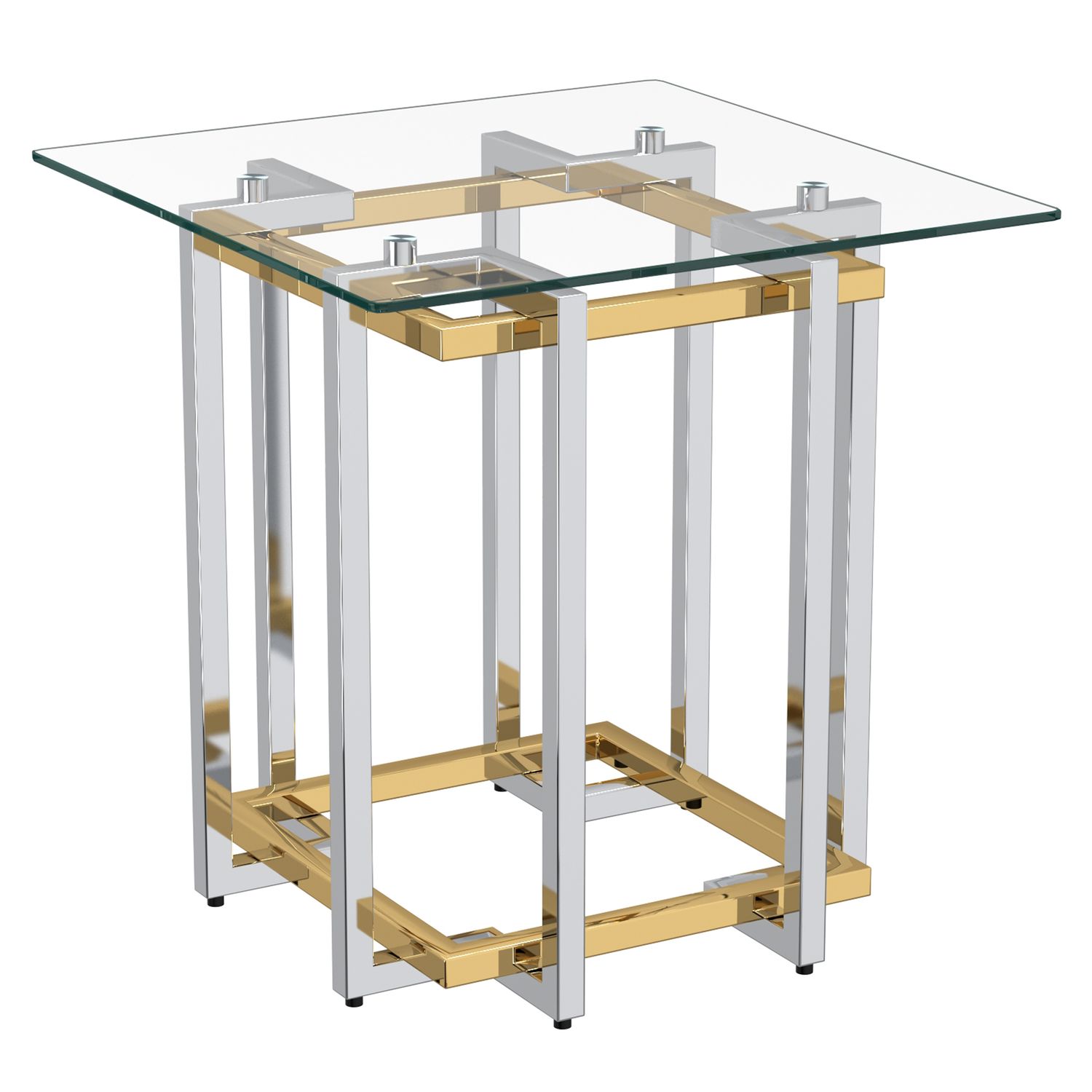 Florina Accent Table - Silver and Gold