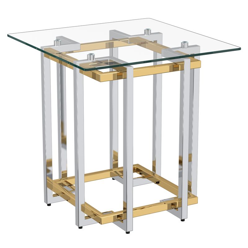 Florina Accent Table - Silver and Gold