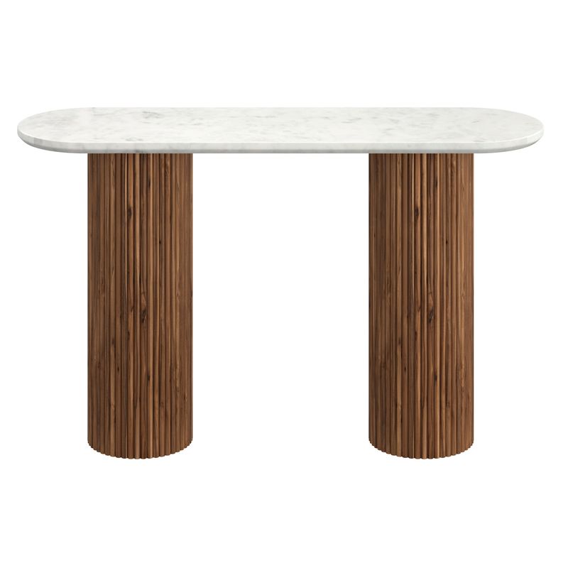 Jilsa Console Table - Walnut &amp; White