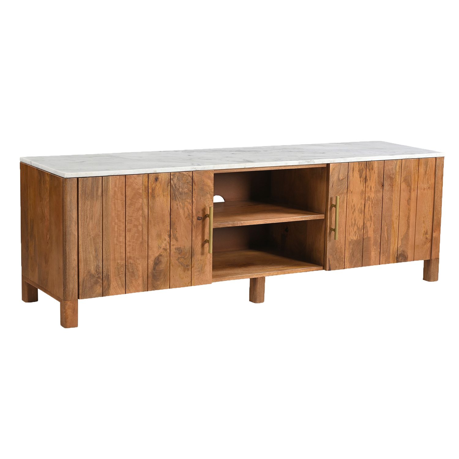 Camden Media Cabinet - Walnut &amp; White