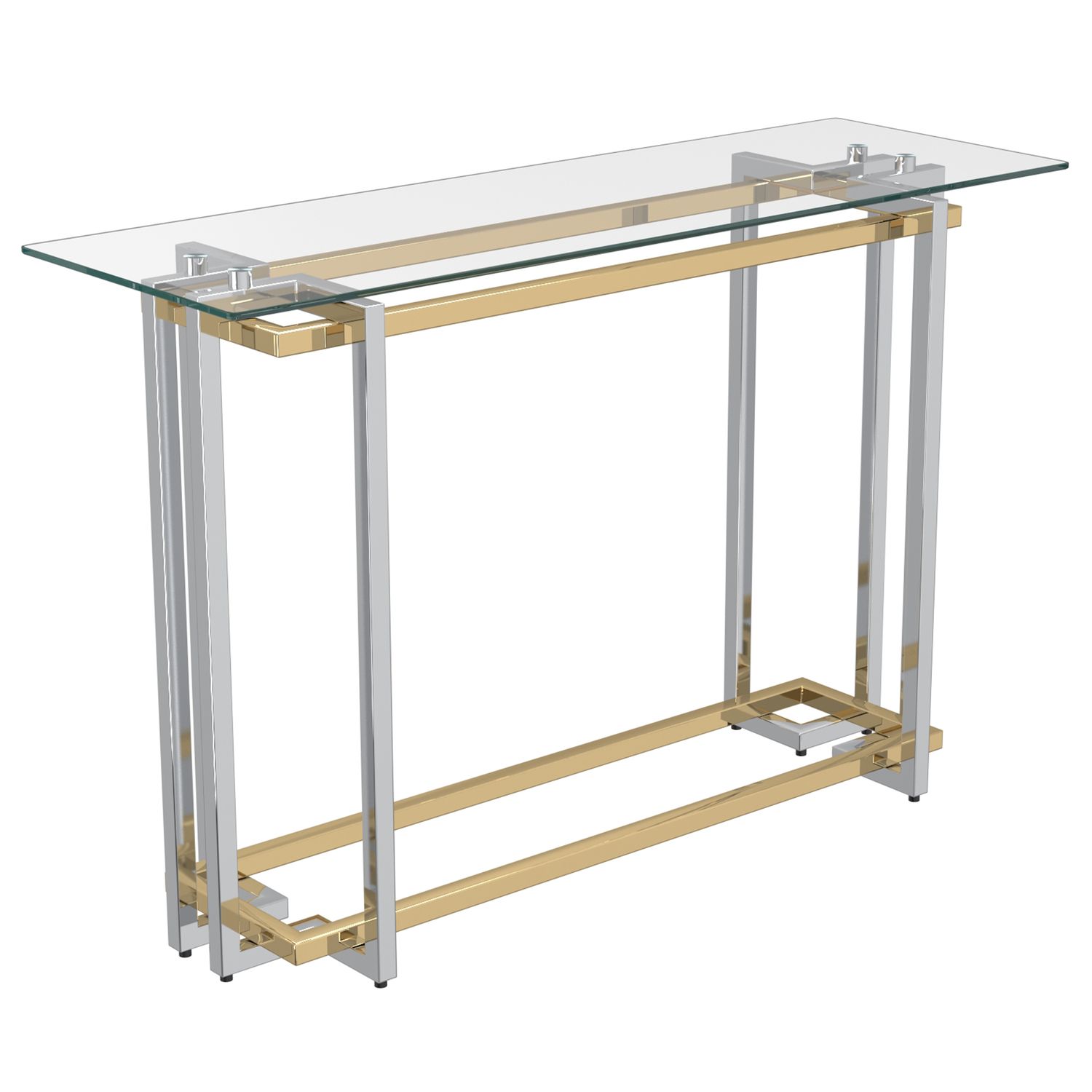 Florina Console Table - Silver and Gold