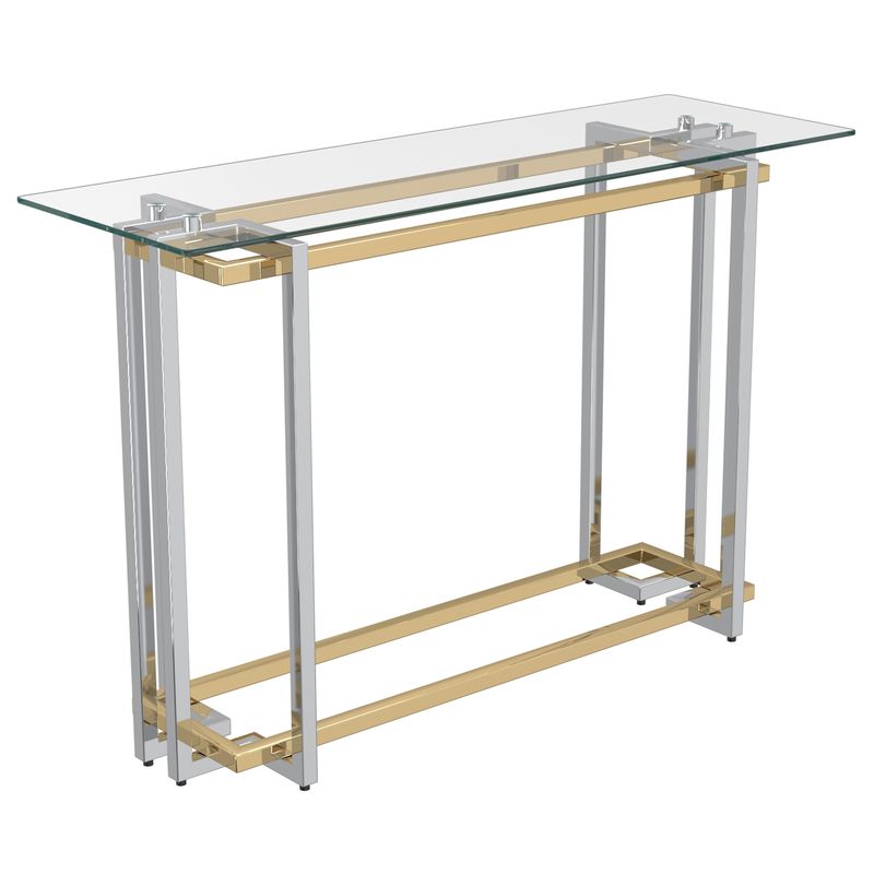 Florina Console Table - Silver and Gold