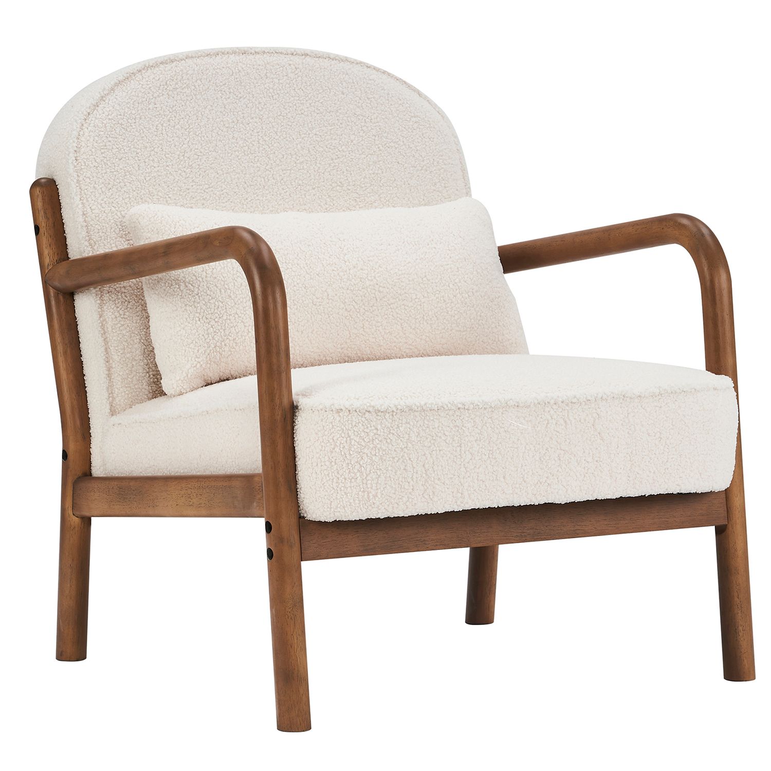 Fani Accent Chair, Fabric - White Boucle