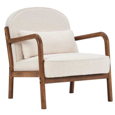 Fani Accent Chair, Fabric - White Boucle