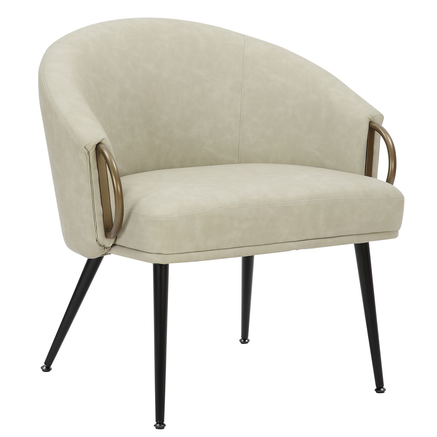 Zita Accent Chair - Vintage Ivory Faux Leather