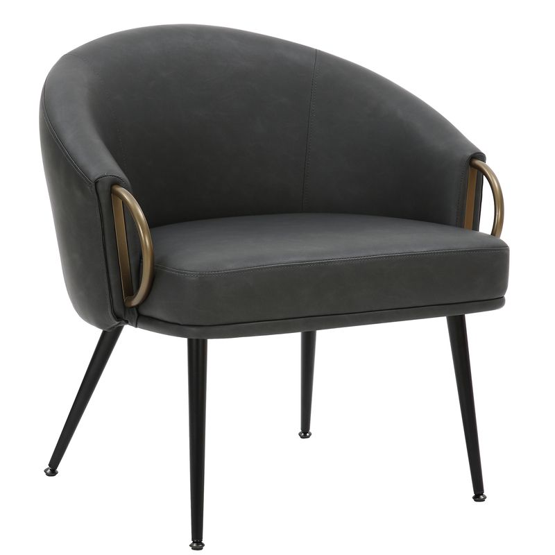 Zita Accent Chair - Vintage Charcoal Faux Leather