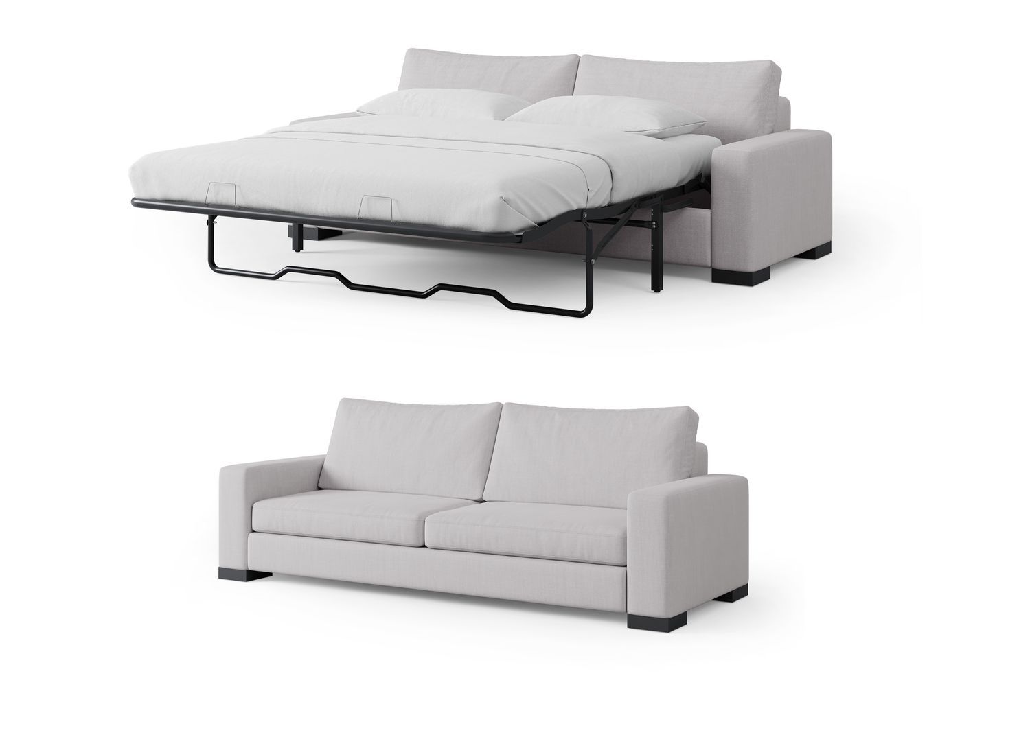 Zen Sofa Bed – Luxe, Queen Size Mattress, 85&quot; – Moon Grey