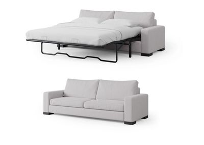 Zen Sofa Bed – Luxe, Queen Size Mattress, 85&quot; – Moon Grey