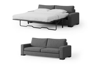 Zen Sofa Bed – Luxe, Queen Size Mattress, 85&quot; – Earth Grey