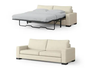Zen Sofa Bed – Luxe, Queen Size Mattress, 85&quot; – Wheat Beige