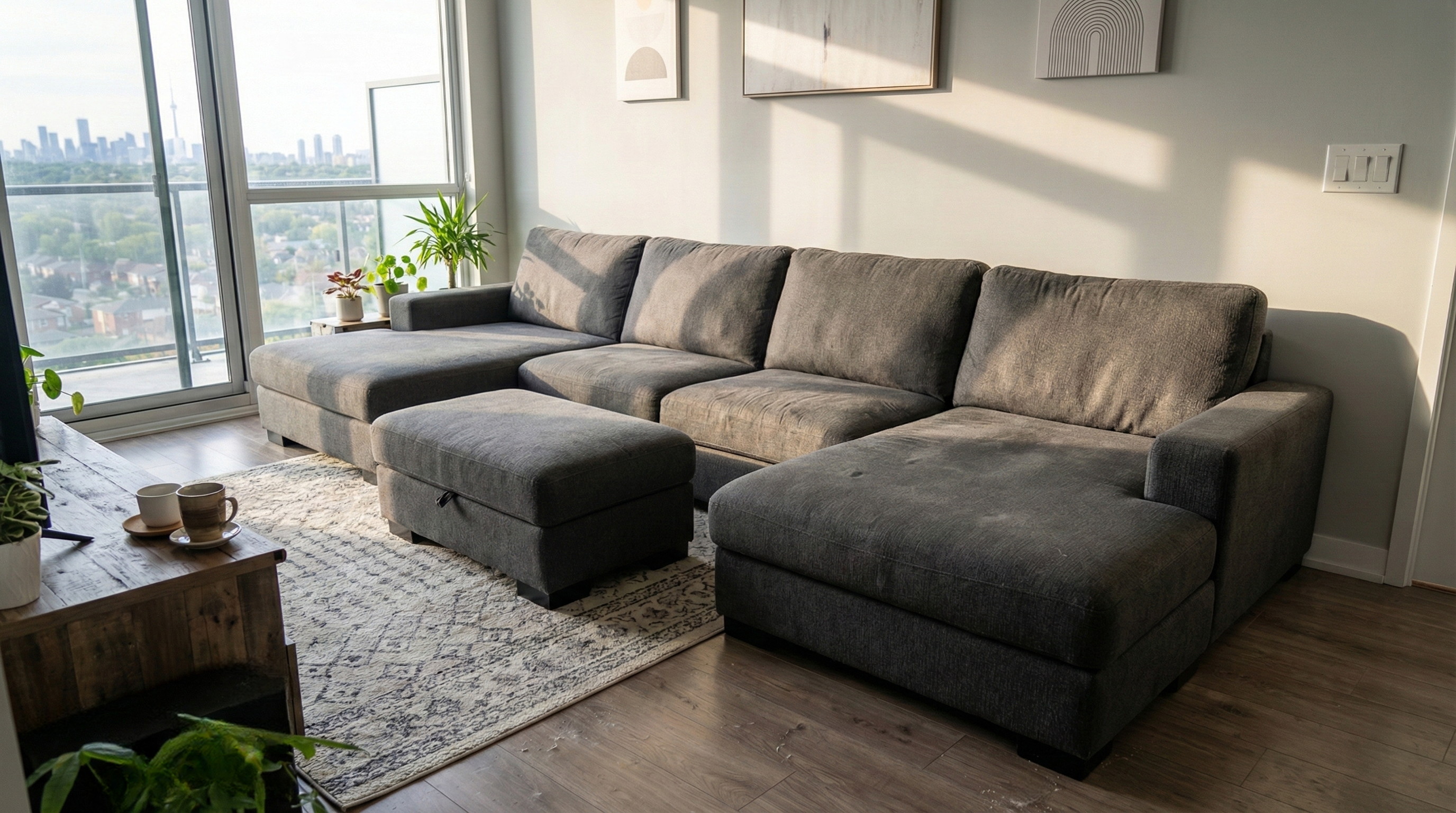 Zen 4 Seater Modular Sofa & Double Chaise + Ottoman — photo 2