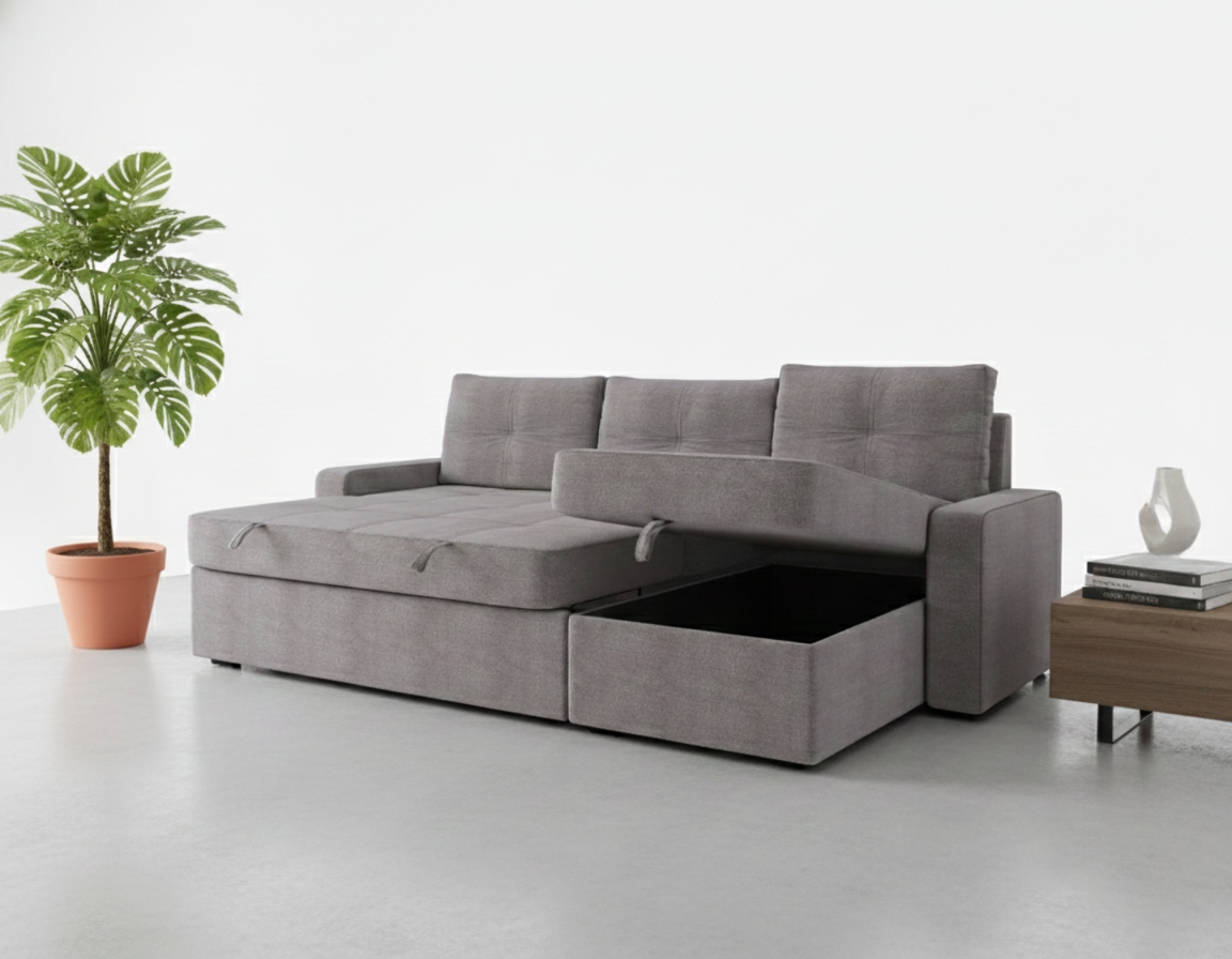 Gaia Sectional Sofa Bed With Storage 96" — photo 1