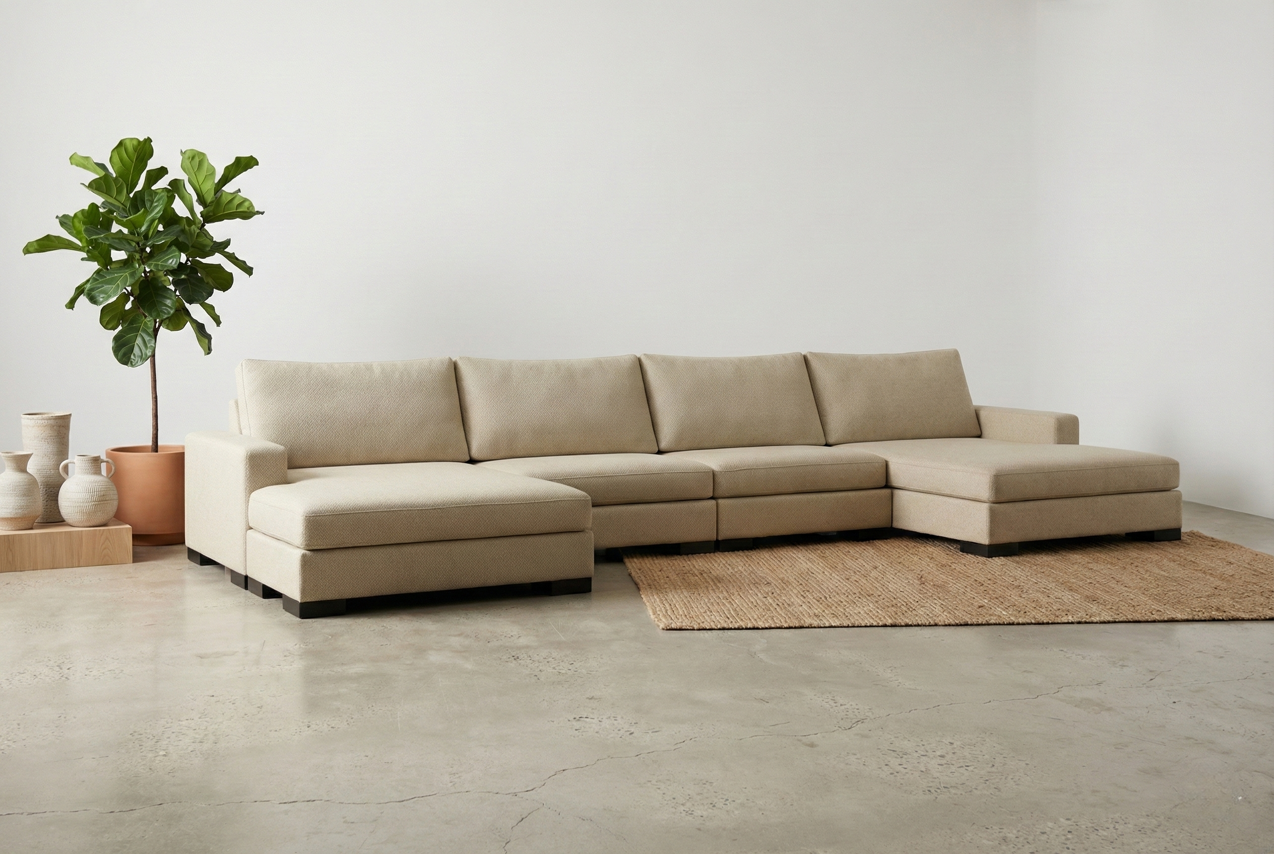 Zen 4 Seater Modular Sofa & Double Chaise — photo 1