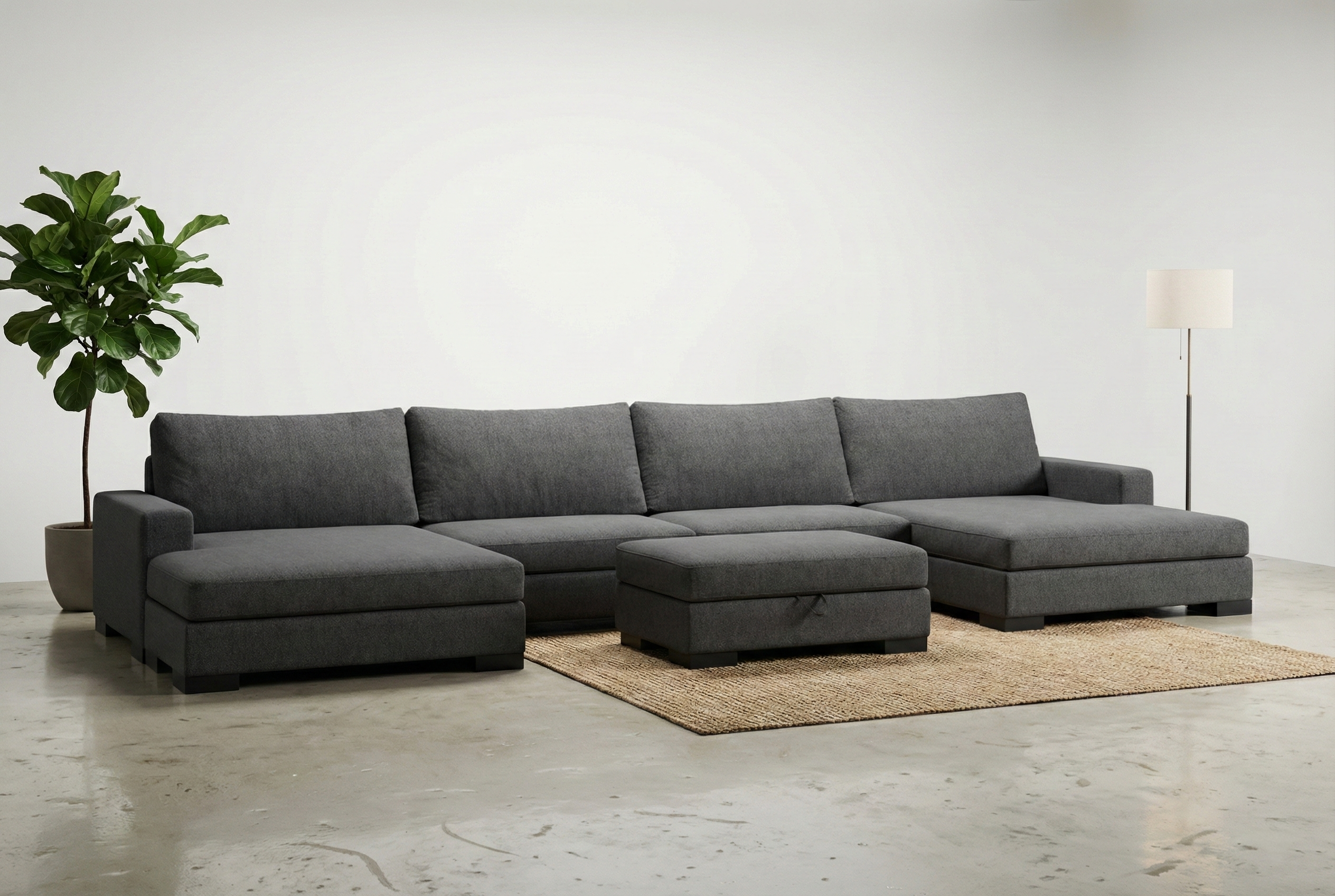Zen 4 Seater Modular Sofa & Double Chaise + Ottoman — photo 1