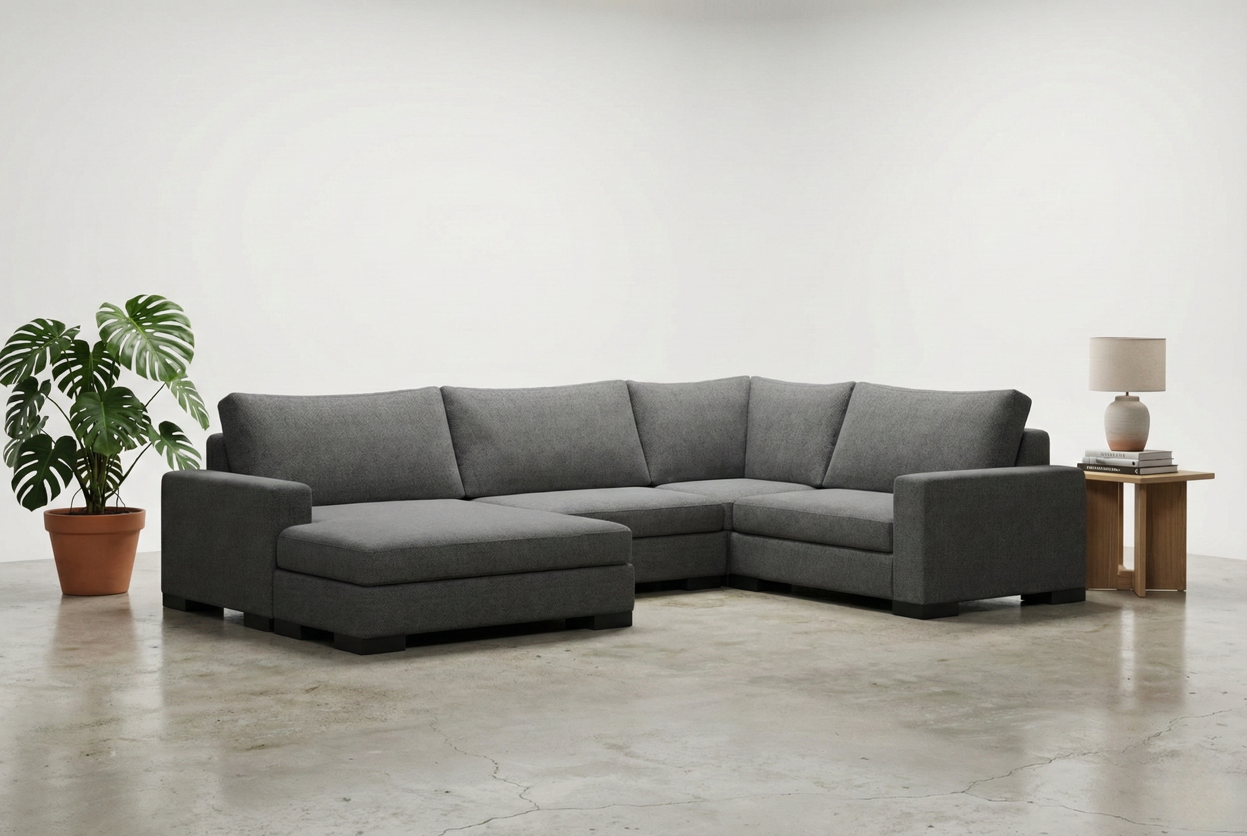 Zen 4 Seater Modular Corner Sectional Sofa & Chaise — photo 1