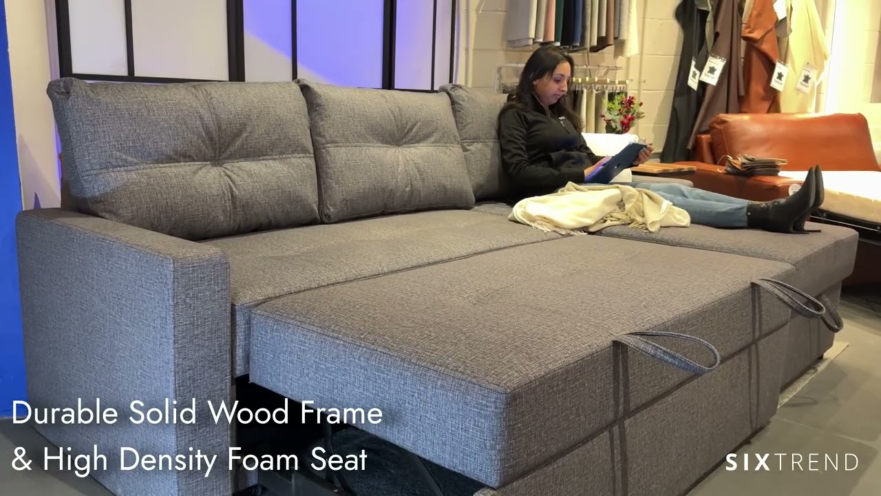 Gaia Sectional Sofa Bed With Storage 96" — photo 6
