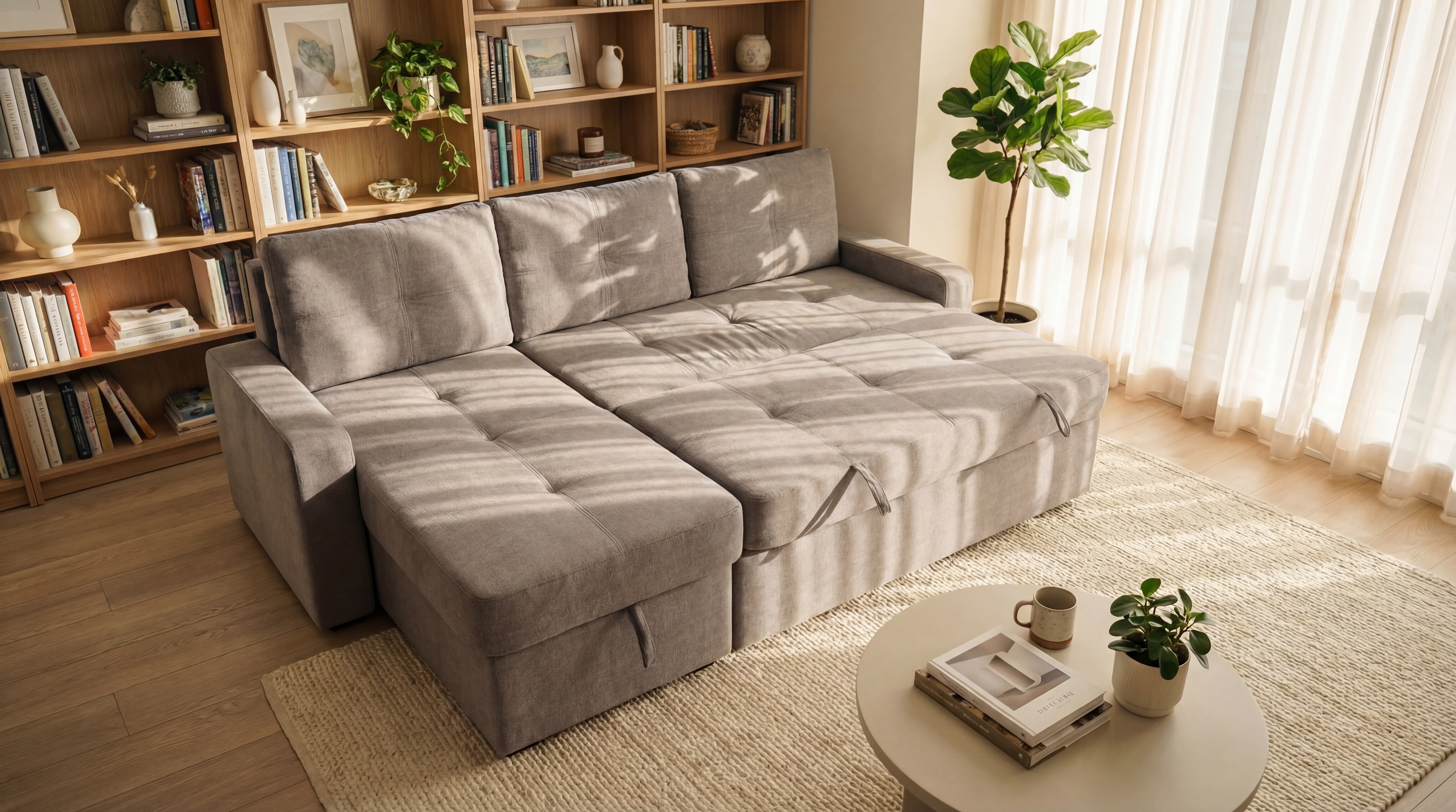 Gaia Sectional Sofa Bed With Storage 96" — photo 2