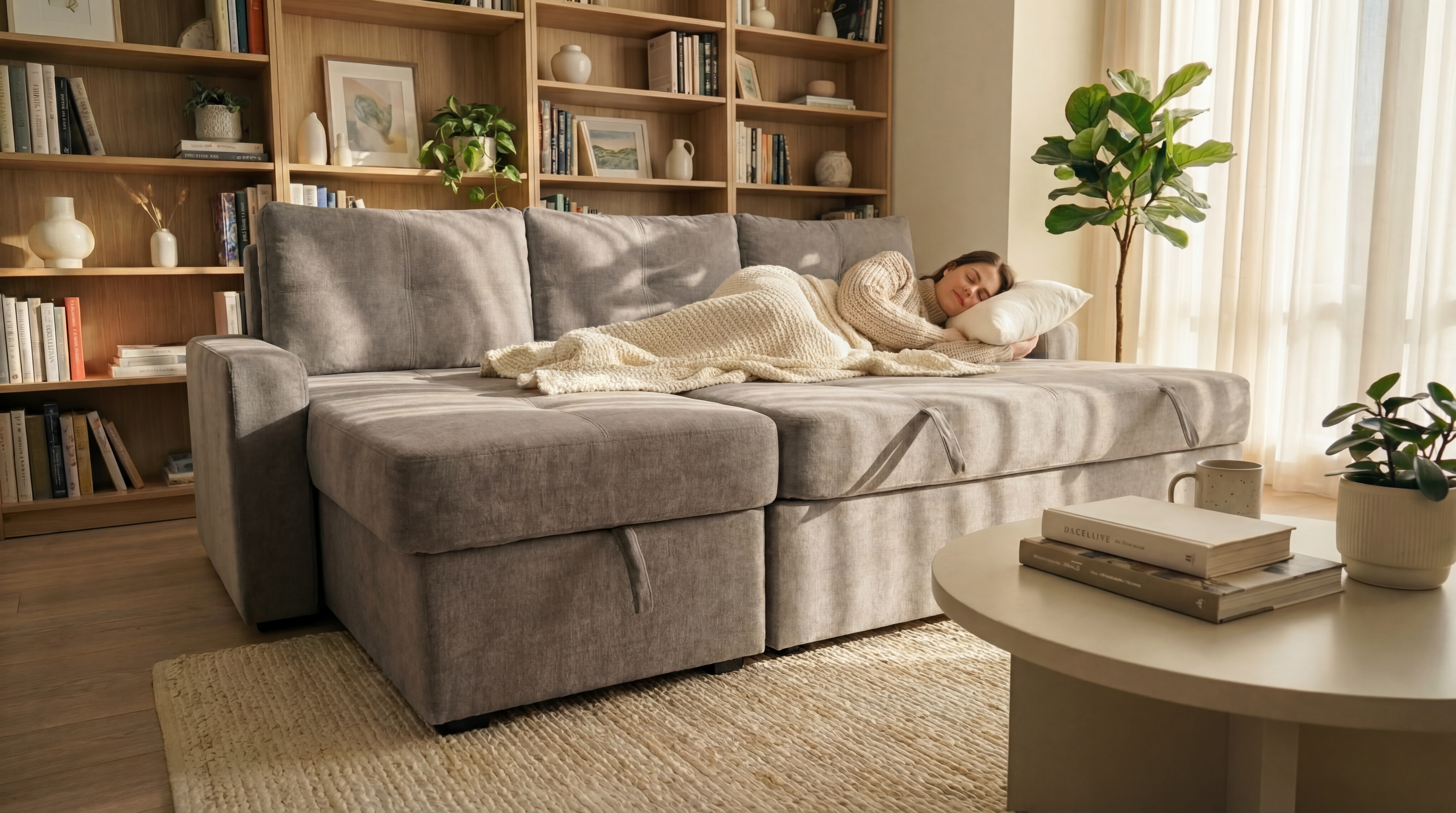 Gaia Sectional Sofa Bed With Storage 96" — photo 4