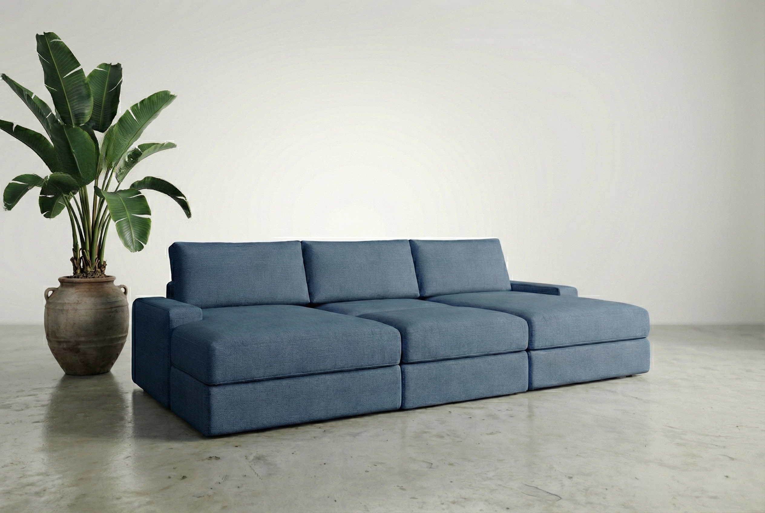 Velo Memory Foam Sofa & Double Chaise + Ottoman 128" — photo 1