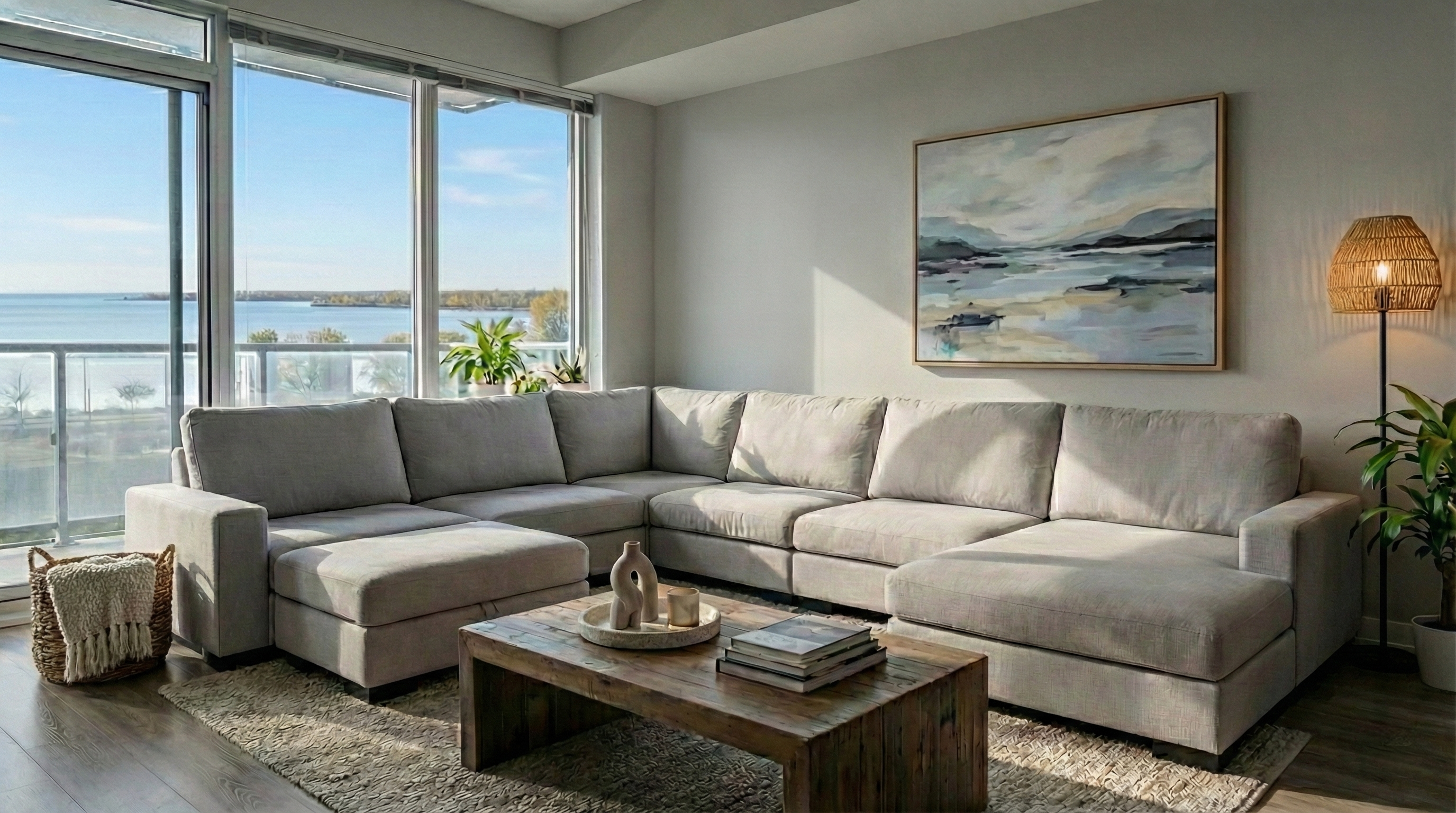 Zen 6 Seater Modular Corner Sofa & Chaise + Storage Ottoman — photo 2