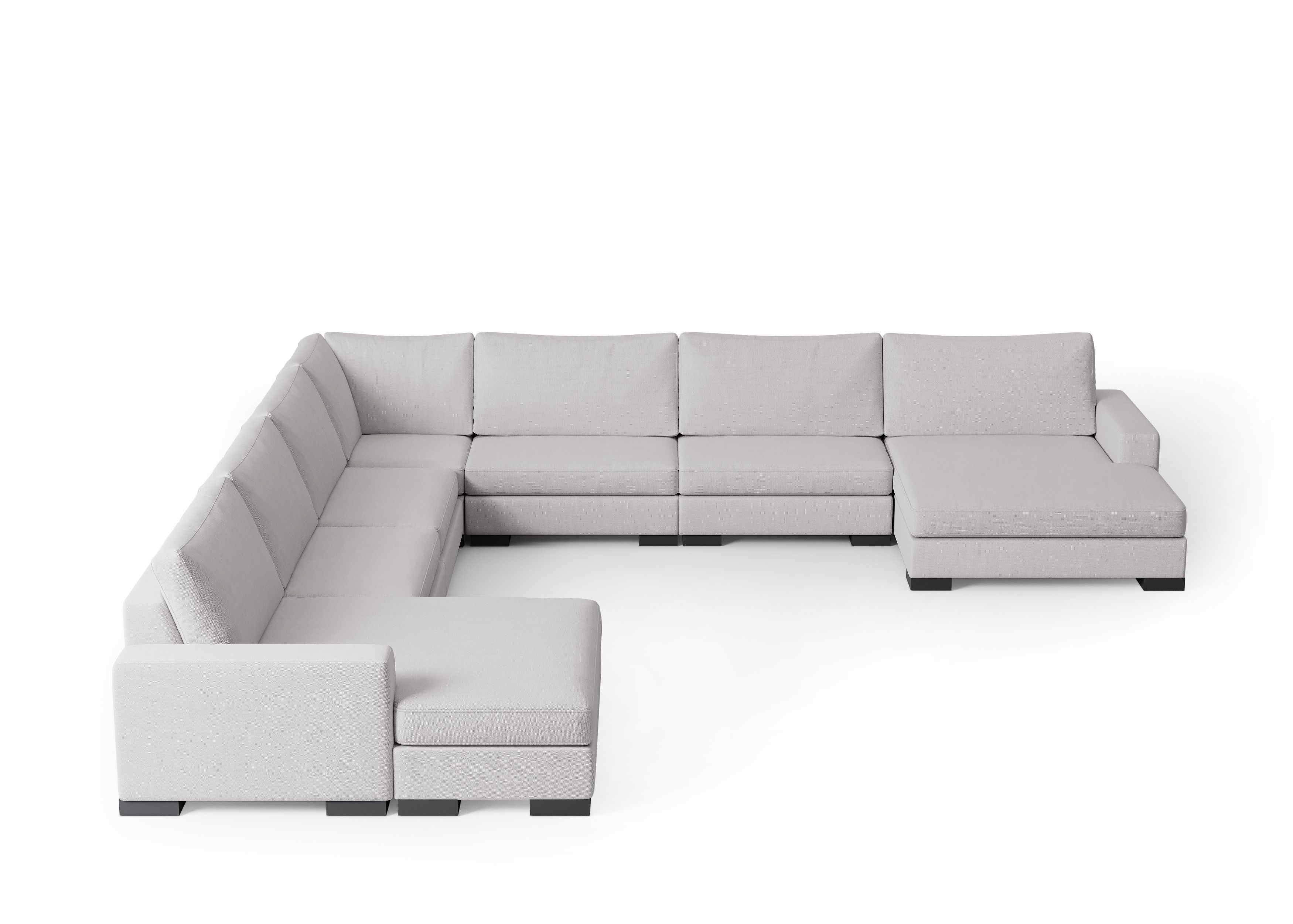 Zen 7 Seater Modular Sofa & Double Chaise — selected colour