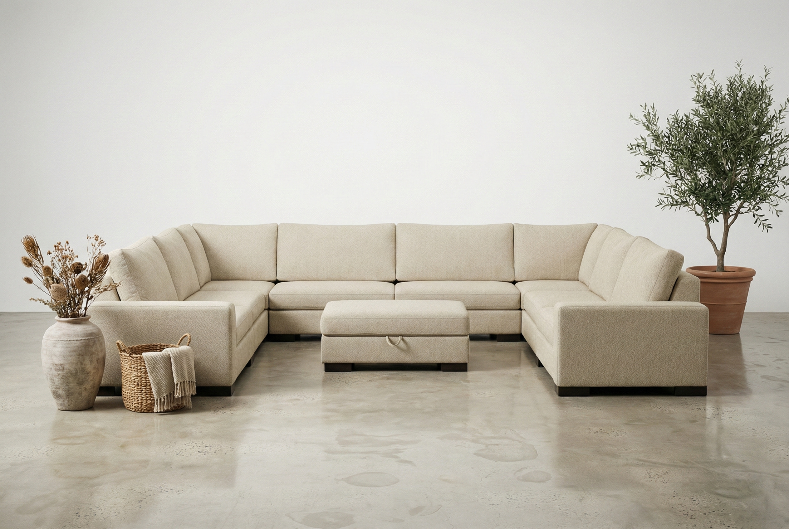 Zen 8 Seater Modular Sofa + Storage Ottoman — photo 1