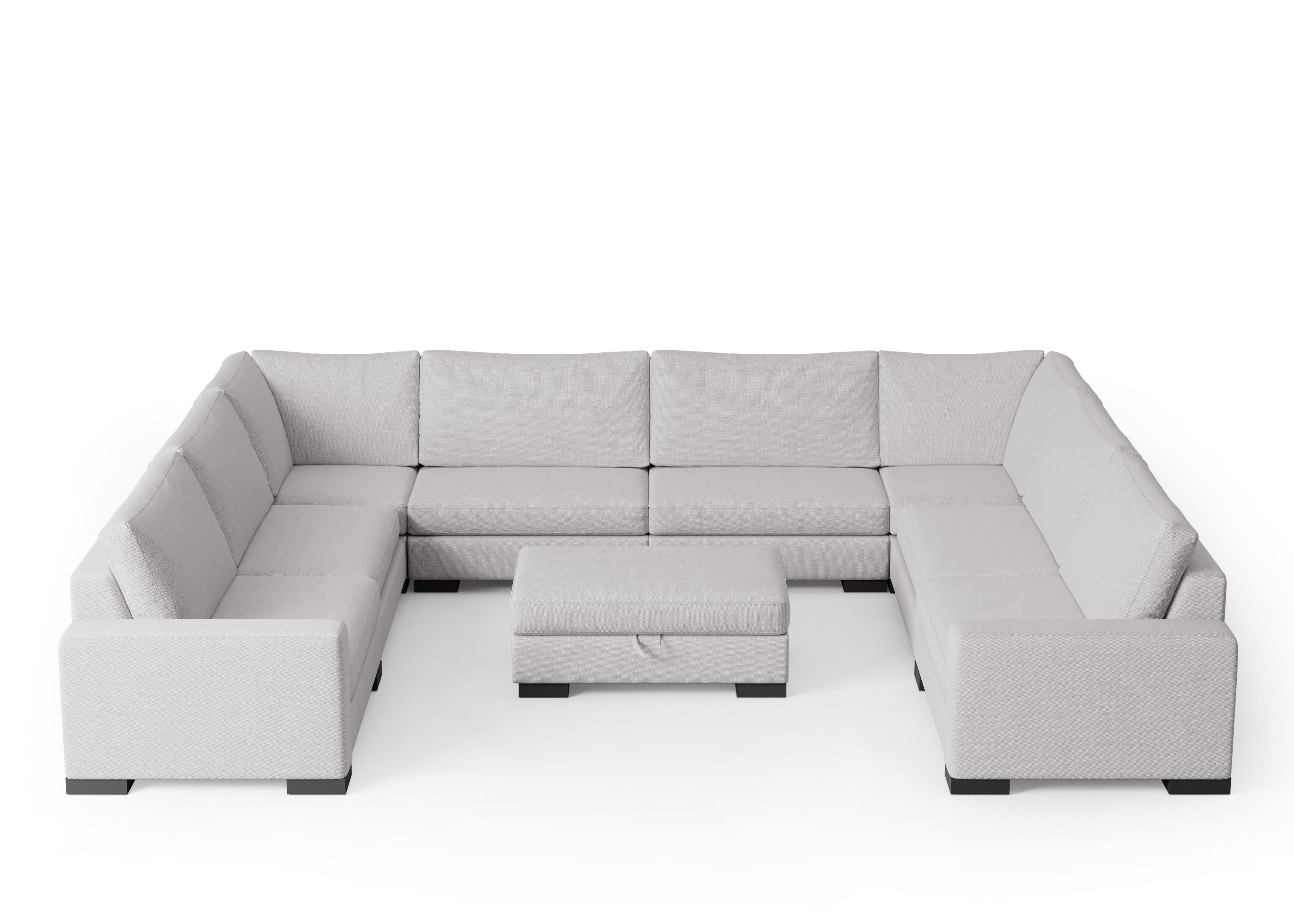 Zen 8 Seater Modular Sofa + Storage Ottoman — selected colour